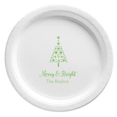 Starred Christmas Tree Paper Plates