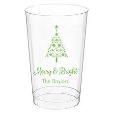 Starred Christmas Tree Clear Plastic Cups