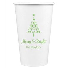 Starred Christmas Tree Paper Coffee Cups