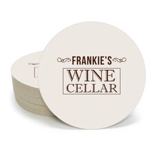 Vintage Wine Cellar Round Coasters