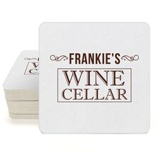 Vintage Wine Cellar Square Coasters