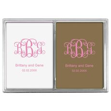 Vine Monogram with Text Double Deck Playing Cards