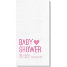 Baby Shower with Heart Deville Guest Towels