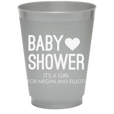 Baby Shower with Heart Colored Shatterproof Cups
