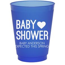 Baby Shower with Heart Colored Shatterproof Cups
