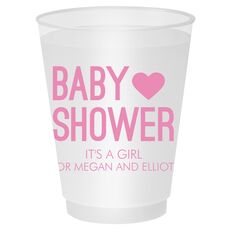 Baby Shower with Heart Shatterproof Cups