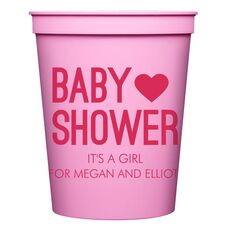 Baby Shower with Heart Stadium Cups