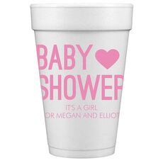 Baby Shower with Heart Styrofoam Cups