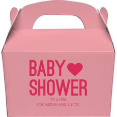 Baby Shower with Heart Gable Favor Boxes