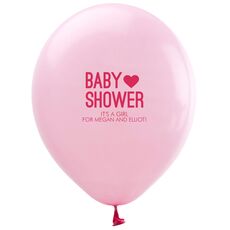 Baby Shower with Heart Latex Balloons