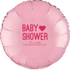 Baby Shower with Heart Mylar Balloons