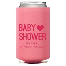 Baby Shower with Heart Collapsible Koozies