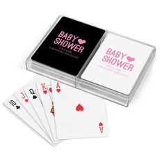 Baby Shower with Heart Double Deck Playing Cards