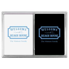 Welcome to the Beach House Sign Double Deck Playing Cards