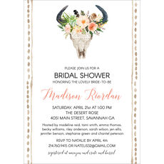 Floral Steer Invitations