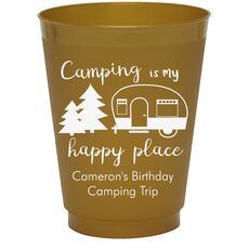Camping Is My Happy Place Colored Shatterproof Cups