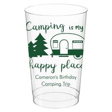Camping Is My Happy Place Clear Plastic Cups