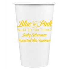 Blue or Pink Shower Paper Coffee Cups