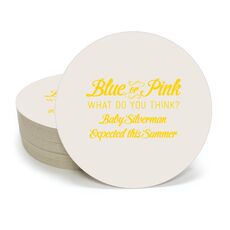 Blue or Pink Shower Round Coasters