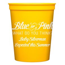 Blue or Pink Shower Stadium Cups