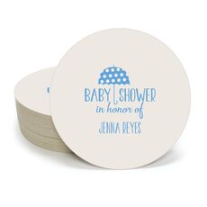 Baby Shower Umbrella Round Coasters