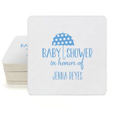 Baby Shower Umbrella Square Coasters
