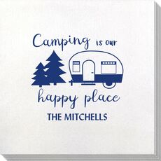 Camping Is Our Happy Place Bamboo Luxe Napkins