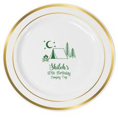 Camping Under The Stars Premium Banded Plastic Plates