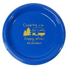 Camping Is Our Happy Place Plastic Plates