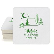 Camping Under The Stars Square Coasters