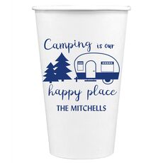 Camping Is Our Happy Place Paper Coffee Cups
