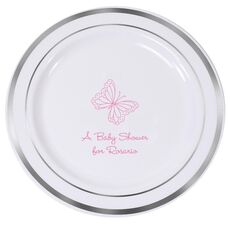 Sweet Butterfly Premium Banded Plastic Plates