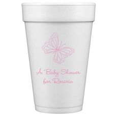 Sweet Butterfly Styrofoam Cups