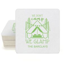 We Don't Camp We Glamp Square Coasters