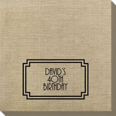 Your Text in Double Frame Bamboo Luxe Napkins