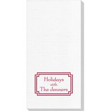 Your Text in Double Frame Deville Guest Towels