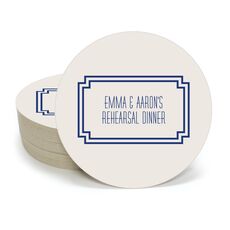 Your Text in Double Frame Round Coasters