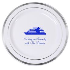 Two Story Yacht Premium Banded Plastic Plates