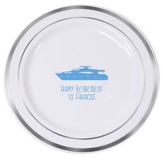 Large Yacht Premium Banded Plastic Plates