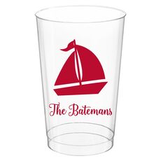 Sailboat Silhouette Clear Plastic Cups