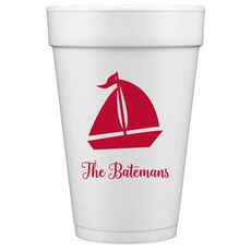 Sailboat Silhouette Styrofoam Cups