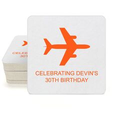 Horizontal Airliner Square Coasters