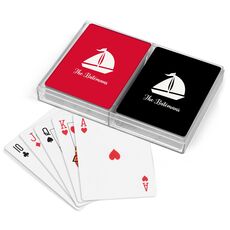 Sailboat Silhouette Double Deck Playing Cards