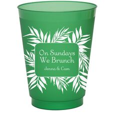 Palm Leaf Frame Colored Shatterproof Cups