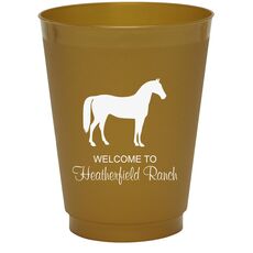 Horse Silhouette Colored Shatterproof Cups