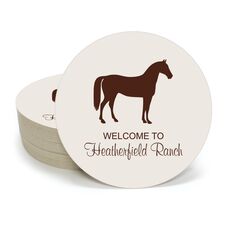 Horse Silhouette Round Coasters