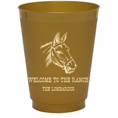 Outlined Horse Colored Shatterproof Cups