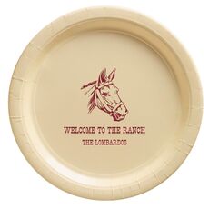 Outlined Horse Paper Plates