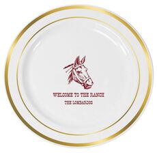 Outlined Horse Premium Banded Plastic Plates