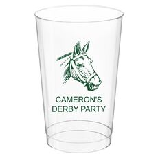 Outlined Horse Clear Plastic Cups